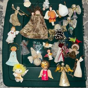 Vintage Angels 👼🏻 | Holiday Ornaments - Gold, White, Red, Green Accents